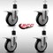 Service Caster 5'' SS Black Poly Swivel 1-7/8'' Expanding Stem Caster Set Total Lock Brake, 4PK SCC-SSEXTTL20S514-PPUB-BLK-178-4 - alternate 2